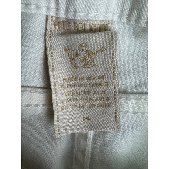 True Religion Womens Relaxed White Miles Relaxed Shorts Size 26 NWT - Picture 6 of 16